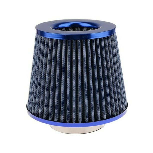 Scienceny Filtro de aire para coche Universal, filtros de cono de malla deportiva de alta potencia de 3 pulgadas, accesorio de modificación de Vehículos, repuestos y accesorios Mis Azul