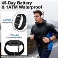 thumbnail image 3 of Beixiya Smart Bracelet Fitness Tracker for Men Women, 24/7 Heart Rate Sleep Stress HRV Monitor, 170+ Sports Modes, 2 Interchangeable Bands, Free QRing APP, 45‑60 Day Battery 1ATM Waterproof, 3 of 7
