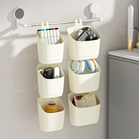 WHAMVOX 4 PCS Cube Organizer Bins 19.50X18.80X10.00CM Beige