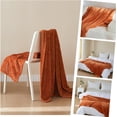 thumbnail image 4 of Simple&Opulence Burnt Orange Throw Blanket for Couch-Super Soft Fluffy Blankets for Women 50x70 Inches Cozy Lightweight Flannel Fleece Blanket for Home Decor（Six-Leaf Flower, Burnt Orange), 4 of 6