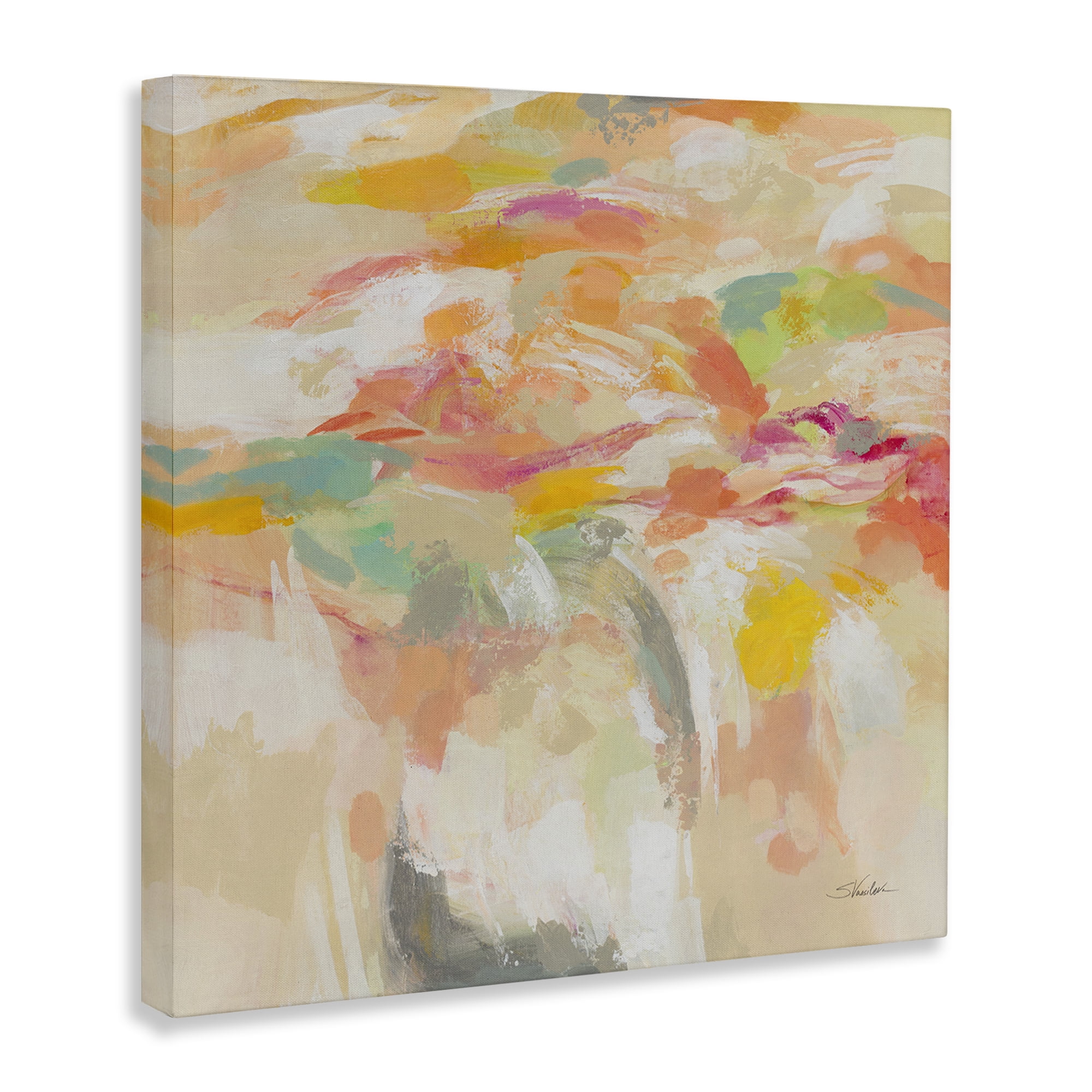 Stupell Industries Summer Solstice Abstraction Abstract Painting Wrapped Canvas Art Print Wall Art, 17 x 17