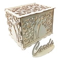 thumbnail image 2 of YAHHU Wooden Wedding Envelope Gift Card Box Hollow Floral Pattern Invitation DIY Box Wedding Supplies (9.84 in / 250 mm), 2 of 4