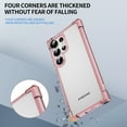 thumbnail image 4 of Allytechgroup Crystal Clear Case for Samsung Galaxy S25 Ultra, Support Wireless Charging Military Grade Drop Protection Non-Yellowing Anti-Fingerprint Protective Cover Case, Pink, 4 of 7