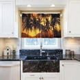 thumbnail image 6 of Coolnut Palm Tree Kitchen Curtains 2 Panels, UV Protected Tier Curtains Half Window Curtains Kitchen Tiers for Guest Room Bathroom Sink Laundry Room Basement,24 x 27 Inch, 6 of 6