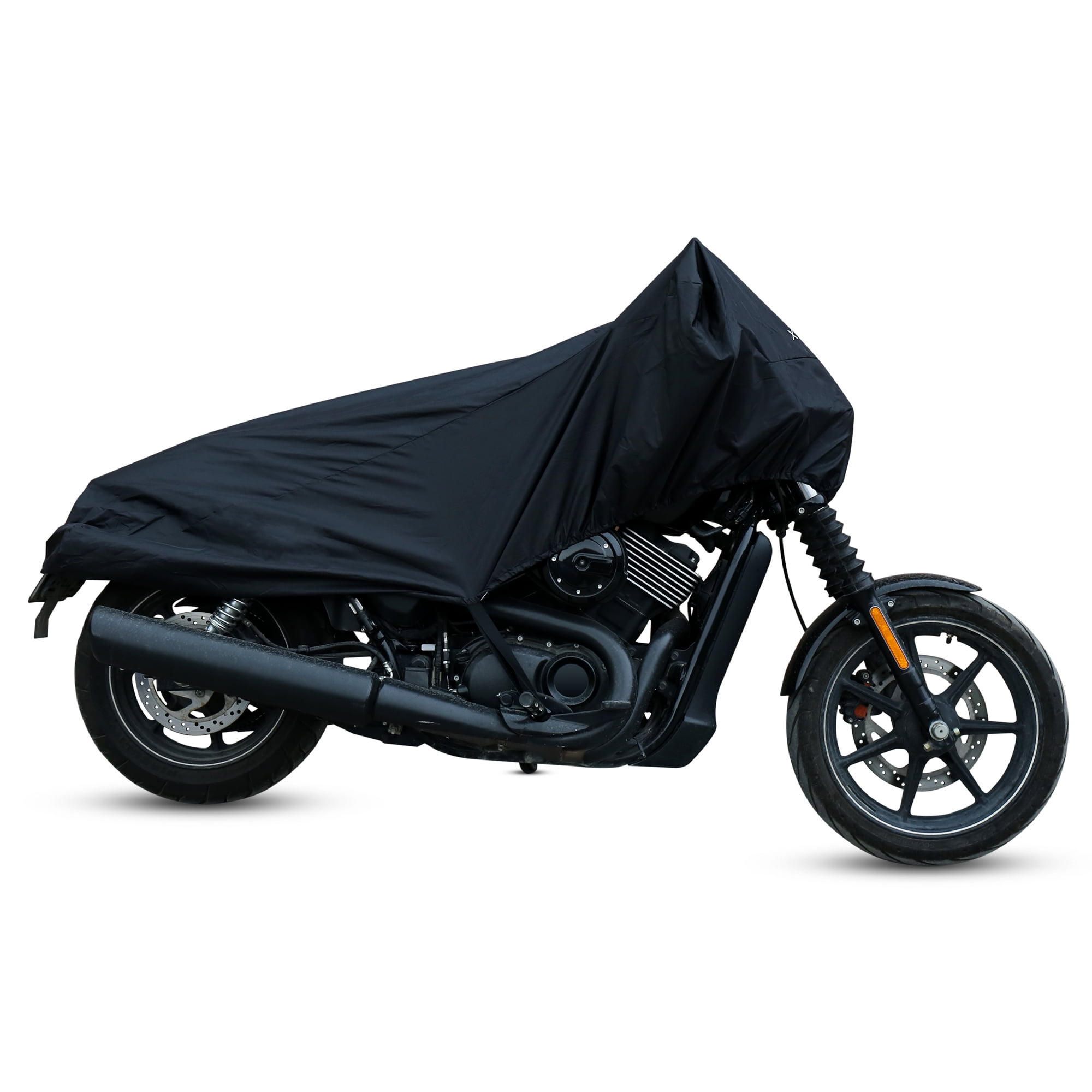 Black//Silver AKORD Motorcycle Waterproof UV Protective Cover with Storage Bag Size XL