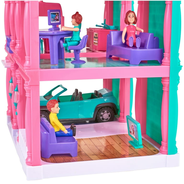 Kid Connection 3-Story Dollhouse Play Set with Working Garage and Elevator,  24 Pieces