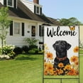 thumbnail image 4 of Fall Welcome Black Labrador with Butterfly and Flowers Fall Garden Flags 28"x40” Double Side,Small Yard Flags for Outside,Outdoor Fall Decor,Autumn Funny Garden Flag Yard Decoration, 4 of 5