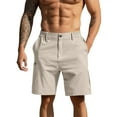 thumbnail image 2 of JoveMarine Men's Straight Leg Cargo Shorts with Zipper Pockets, Loose Fit Casual Work Shorts for Outdoor, Exercise and Daily Wear Beige L, 2 of 5