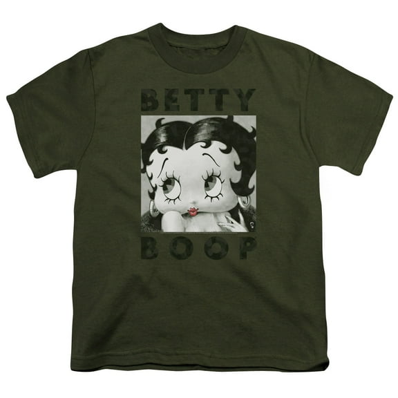 Betty Boop Camo Glamour S/S Youth 18/1 T-Shirt Military Green