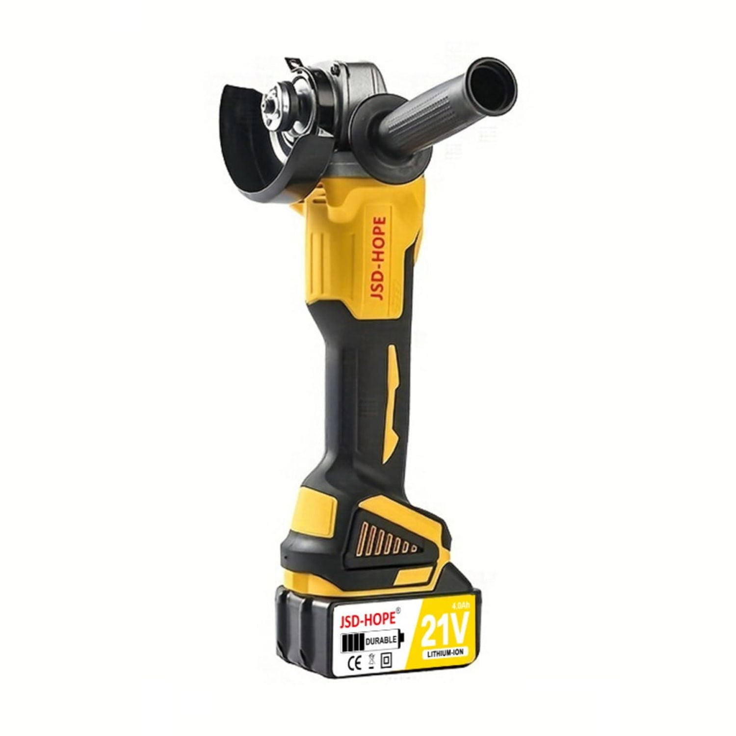 Yellow Brushless Cordless Angle Grinder, High-Power Lithium-ion Grinding and Polishing Tool