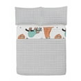 thumbnail image 2 of Sloth Reversible Bedspread Set, Pattern Hand Drawn Sloths on Branches Laziness Mood Words Fun, Pillow Shams & Comforter Microfiber Bedding Set, 3 Sizes, Pale Blue Orange Black, by Ambesonne, 2 of 4