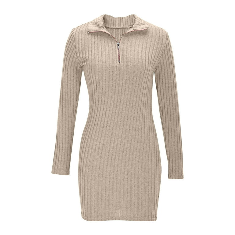 strapless open back dress Isaac MIZRAHI Women's Ruffle Collar Sweater Henley Dress main image 0