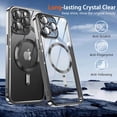 thumbnail image 4 of KOMI Magnetic Case for iPhone 15 Pro Max Case with Full Camera Lens Protector [Strong N56 Magnets] [Compatible with Magsafe] Clear Stylish Case for iPhone 15 ProMax Phone Case, Natural Titanium, 4 of 5