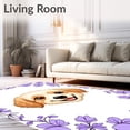 thumbnail image 2 of ODIKA 6'x9' Machine Washable Non-Slip Area Rug, Decorative Furry Friend Crochet Design with Floral Border High Traffic Rug with Pad, Purple, 635699, 2 of 8