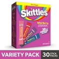 thumbnail image 2 of (2 pack) Skittles Zero Sugar Wild Berry Singles-to-Go Packs, Powdered Drink Mix, 2.88 oz, 30 Count Packets, 2 of 11