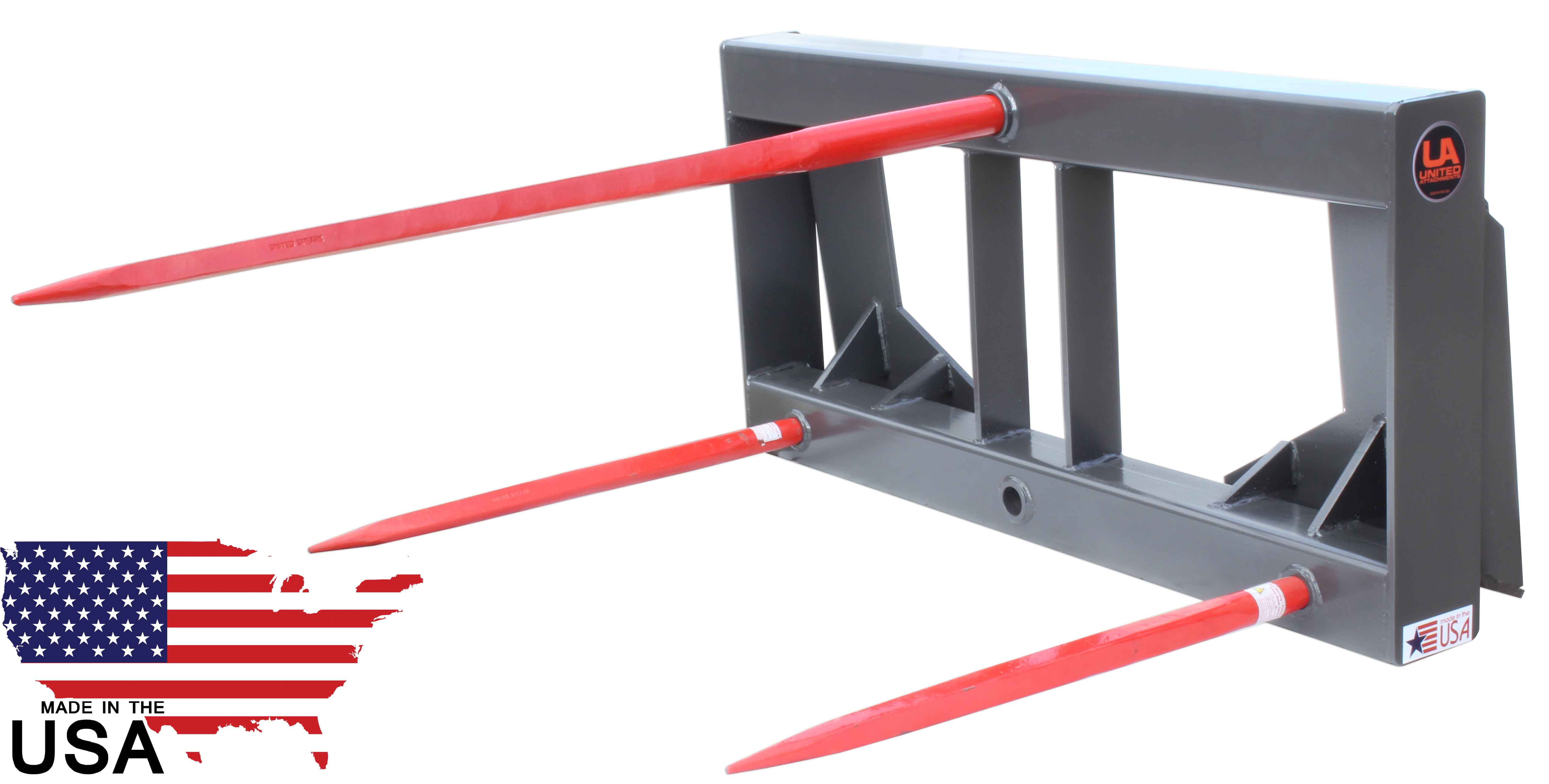 49" HD Hay Bale Spear Attachment Skid Steer Bobcat Kubota New Holland