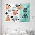 thumbnail image 1 of Animal Decor Tapestry, Lazy Sleepy Bear Tribe of Australian Sloths with 'Keep Calm' Quote Cartoon, Wall Hanging for Bedroom Living Room Dorm Decor, 80W X 60L Inches, Multicolor, by Ambesonne, 1 of 2