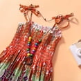 thumbnail image 3 of Summer Girls Casual Floral Boho Dress Child Spaghetti Strap Sundress Beach Wear Long Dresses, 3 of 8