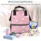 thumbnail image 5 of Easygdp Pink Flamingos and Flowers para Bolsa de Bebé de Gran Capacidad con Múltiples Bolsillos, Bolsa de Pañales para Padres, Bolsa de Viaje Organizada y Elegante, 5 of 6