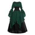 thumbnail image 7 of GaThRRgYP Summer Dresses for Women under $10,Women's Medieval Renaissance Pirate Witch Dress Gown Skirt Green XL, 7 of 7