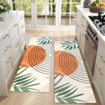 thumbnail image 4 of Kitchen Rugs Sets Of 2,Orange Boho Geometric and Plant Pattern Anti Fatigue Kitchen Mat Rugs Non Slip Washable,Decorative Kitchen Floor Mats for Kitchen,Sink,Laundry,17"X47", 4 of 5