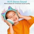 thumbnail image 6 of Rirool Cat Ear Bluetooth Headphones for Kids Girls - Wireless Headset w/Mic, 94dB Volume Limit, LED Lights, Foldable, for School/Travel Green, 6 of 10
