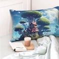 thumbnail image 4 of Zufioo Fantasy Treehouse Planet Scene Print Double-Sided Throw Pillow Cover, Pillow Protector Home Decor - With Hidden Zipper, Suitable for Bedroom, Living Room, Car Interior-16"x24", 4 of 6