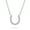 Silver, variant on Womens CZ Pave Cubic Zirconia Horseshoe Pendant Necklace 14K Gold Plated Silver