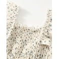 thumbnail image 5 of Fdqin Girls Summer Dress Floral Ruffle Square Neck Sleeveless A-Line Cute Sundress for Beach Party,Beige,7-8Y, 5 of 8