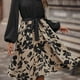 thumbnail image 1 of Vestido Camisero Casa de los Tesoros Estampado floral Con Cuello en V Y Mangas de Linterna Primavera verano, 1 of 4