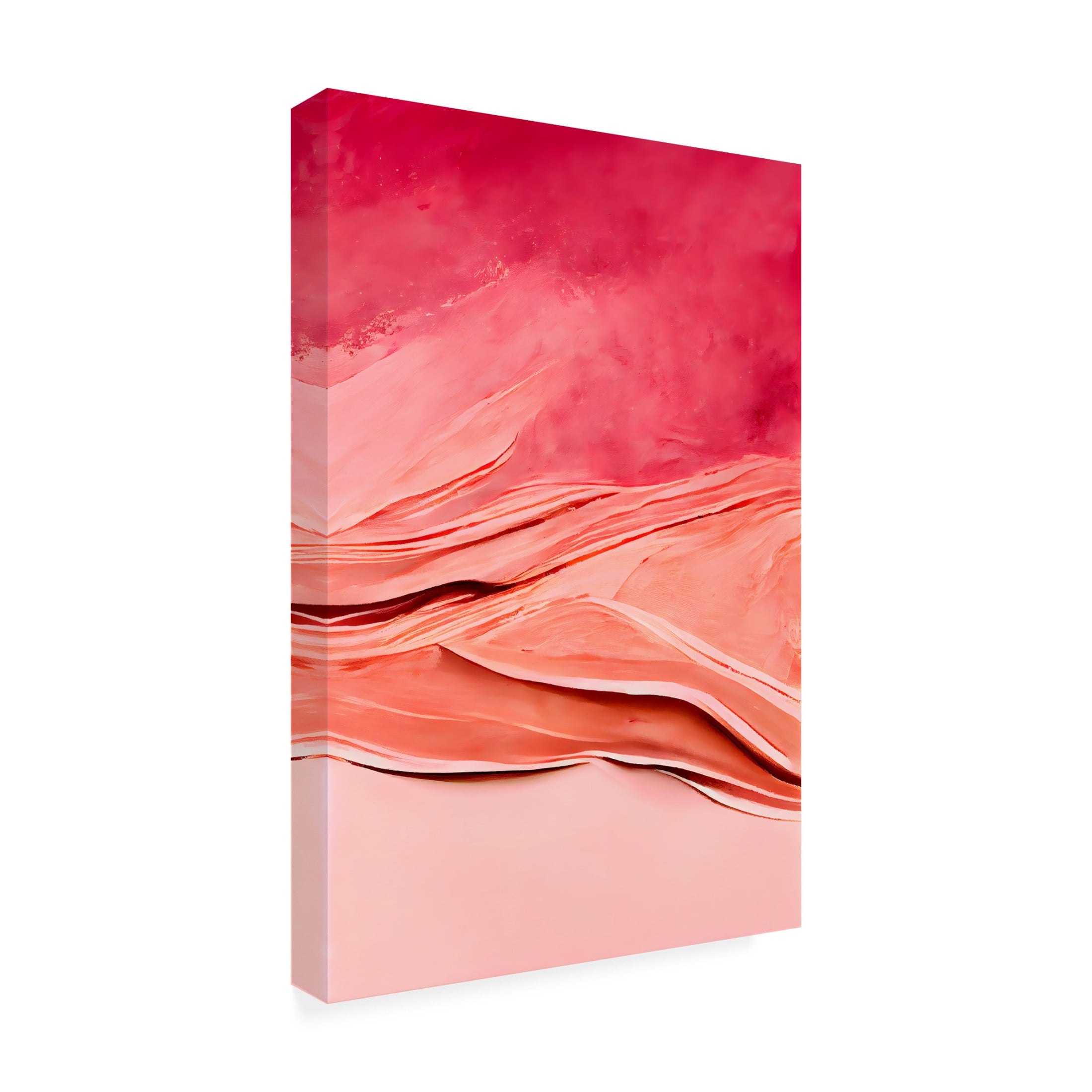 Canvas Wall Art - Treechild 'Abstract Thick Pink Color' Wall Art for Living Room, Bedroom, or Office D?cor by Trademark Fine Art - 22 x 32 Inches