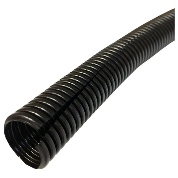 Split Wire Loom Tubing Polyethylene Corrugated Flexible Conduit - 1/2" Nominal Size - 50 Feet - Black 0.5 Inch - 50 Feet
