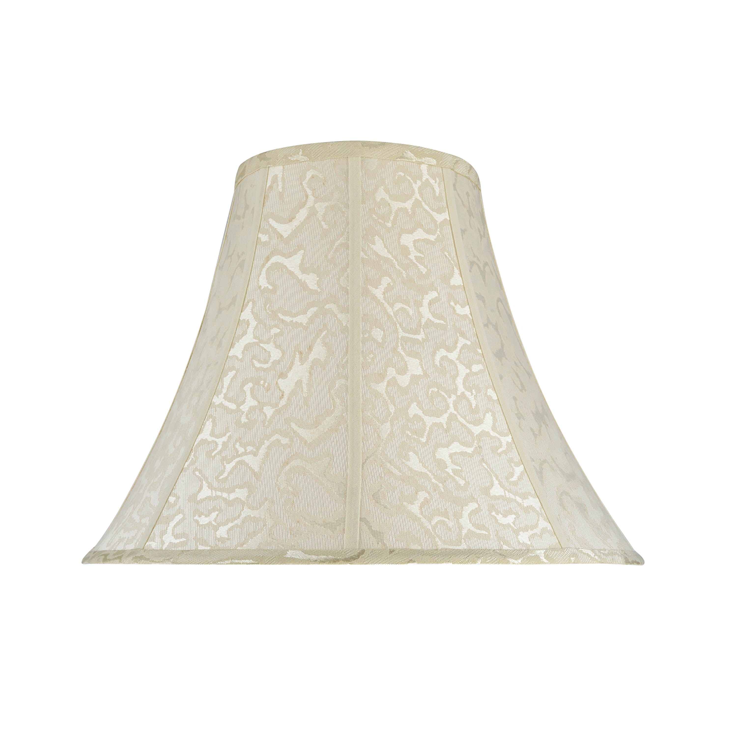 Off-White Jacquard Textured Fabric Bell Lamp Shade, 18"