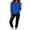 Blue, variant on Bloomae Women 2 Piece Cropped Outfits Drawstring Long Sleeve Crop Pullover Sweatshirts Top Jogger Sweat Pant Set Casual Sweatsuits Fashion Tracksuit with Pockets Black L
