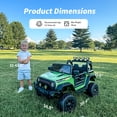 thumbnail image 6 of Outfunny 24V Kids Ride on Toy, Ride on Truck Electric Car for Kids with Remote Control, Bluetooth, Army Green, 6 of 9