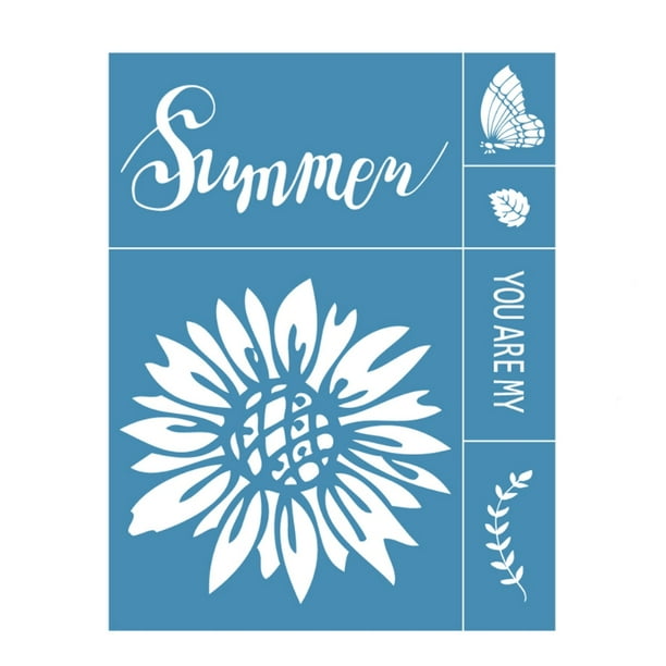 Summer Flower Self-Adhesive Silk Screen Printing Stencil Reusable Sign ...