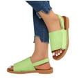 thumbnail image 4 of Viluyesy Flat Sandals for Womens, Slingback Ankle Strap Peep Toe Summer Fashion Casual Beach Shoes Green 7, 4 of 9