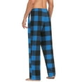 thumbnail image 6 of Cotton Mens PJ Pajama Pants Bottoms Waistband Sleepwear with Pockets Dark Blue and Glack Gingham, 6 of 7