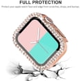 thumbnail image 4 of GHSDFBB 2-Pack Bling Cases with Screen Protector Compatible for Apple Watch Series 8 45mm Series 7, Protective Case for iWatch Series 7 (45mm, Clear/Rose Gold), 4 of 7