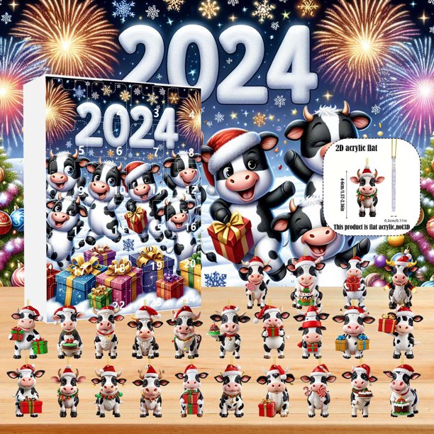 Calendrier De L’Avent Singe Noël 2024 – Compte à Rebours 24 Jours – Ornements Pendentifs Singes Mignons – Décoration Festive En Papier & Acrylique