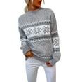thumbnail image 2 of labakihah sweaters for women women's christmas snowflake sweater turtleneck vintage holiday knit sweater pullover grey s, 2 of 9