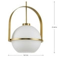 thumbnail image 2 of Delayne Collection One-Light Mid-Century Modern Brushed Bronze Etched Opal Glass Pendant Light, 2 of 2