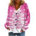 thumbnail image 2 of Puntoco Chaqueta De Punto Informal Con Botones Y Estampado Navideño Para Mujer, 2 of 5