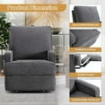 thumbnail image 4 of Classic Manual Recliner Chair for Adults, Soft Fabric Overstuffed Single Reclining Sofa Chair with Padded Backrest, Heavy Duty Recliners for Living Room, Bedroom，Grey, 4 of 7