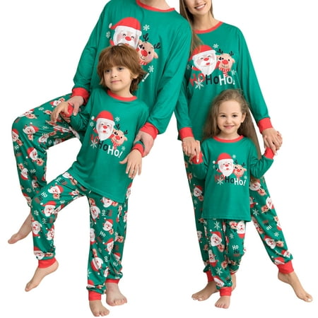 

Family Christmas Pjs Matching Sets Santa Claus Print Sleepwear Parent-Child Christmas Pajamas for Holiday Xmas Party