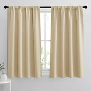 P5HAO Blackout Curtains for Living Room - Room Darkening Curtains Polyester Thermal Insulated Drapes Privacy Protect for Bedroom Entryway, W 42 x L 45, Biscotti Beige, 2 Pcs Biscotti Beige 42 x 45 in