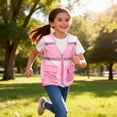 thumbnail image 5 of Kids High Visibility Safety Vest Jacket Reflective Strips Casual Zipper Up Coat Summer Breathable Loose Outdoor Athletic Clothes with Pocket, 5 of 6
