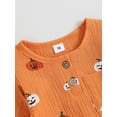 thumbnail image 6 of Biekopu Toddler Girls Long Sleeve 2PCS Pants Sets ,Pumpkin Print Button Tops Drawstring Pants Sets, 6 of 9