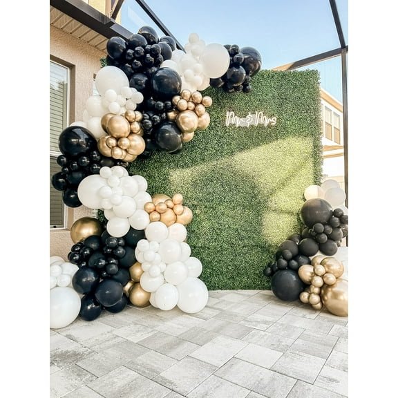 DIY Black Gold White Garland Kit, Holiday, Birthday, Wedding, Anniversary, New Year's Eve