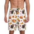 thumbnail image 1 of Fotbe Thanksgiving Turkeys 1 Pantalones Cortos de Pijama para Hombre, Ropa de Dormir, Pantalones de Pijama Cortos para Hombre-Small, 1 of 6
